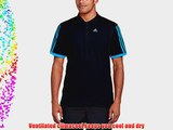 adidas Men's Clima Training Polo T-Shirt - Black/Solar Blue Medium