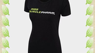 Musclepharm Women's 414 Crew Neck T-Shirt - Black/Lime Green Large