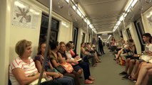 Ride on the metro in Bucharest, Romania