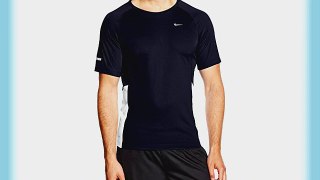 Nike Men's Miler UV Team Short Sleeve Top - Dark Obsidian/White/Reflective Silver Medium