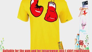 Kronk Men's Hanging Gloves Boxing T Shirt Yellow large Klitschko Lennox Lewis Hitman Hearns