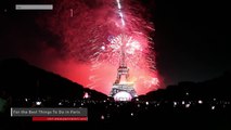 Amazing Fireworks at the Eiffel Tower: 14 Juillet 2014