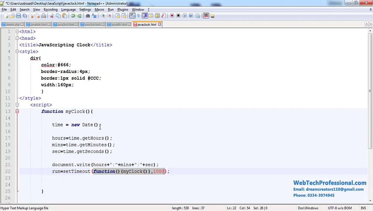 Java Clock Part 2