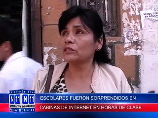 N11 Informativo ESCOLARES FUERON SORPRENDIDOS EN CABINAS DE INTERNET AN HORAS DE CLASE