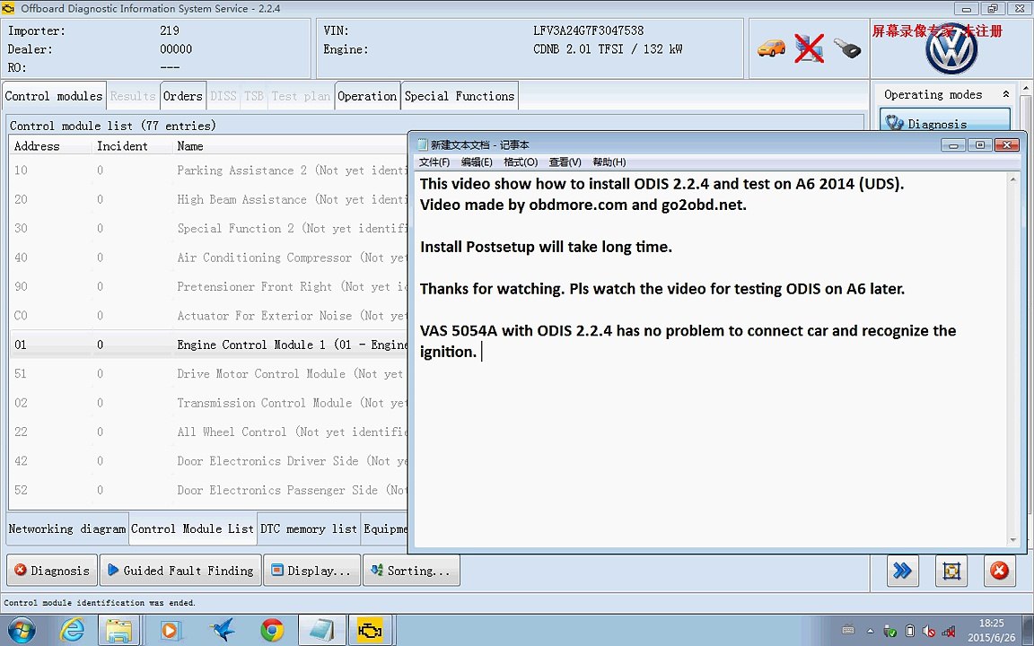 VAS 5054A Work on AUDI A6 (UDS)