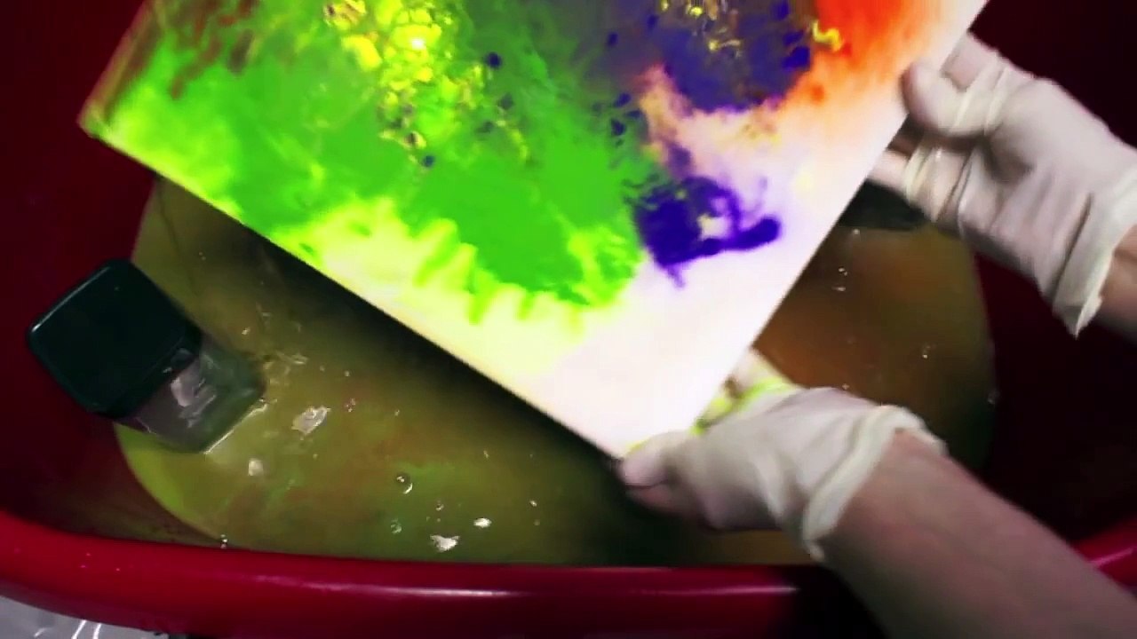 Abstract Art Painting - Special Acrylic Pouring Techniques on Canvas by Brigitte König