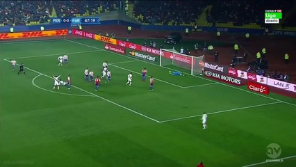 1-0 André Carillo Goal _ Peru vs Paraguay 03.07.2015