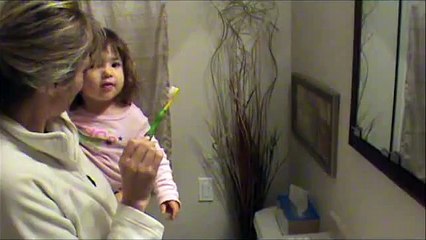 Toddler Brushing Teeth for the 1st Time