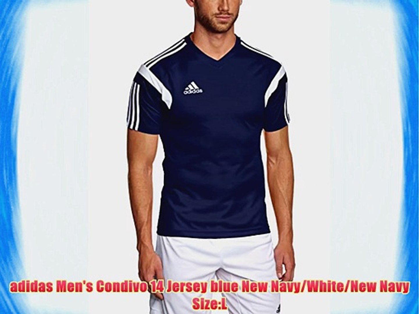 adidas Men's Condivo 14 Jersey blue New Navy/White/New Navy Size:L adidas Men's Condivo 14 Jersey blue New Navy/White/New Navy Size:L
