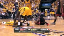 Dwyane Wade Knees Paul George in the Head | Heat vs Pacers | May 20, 2014 | Game 2 | NBA Playoffs