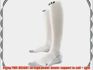 2XU Women's Race Compression Sock - White / Grey Medium