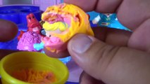 DISNEY PRINCESS Surprise Eggs at Disney Princess Castle with Cinderella, Princess Belle & Play-Doh