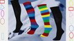 Four Pairs of High Quality Wool Mix Tube Ski Socks Uk Size 4-11 2 Black Hoops