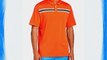 Ashworth Men's Performance Stretch Pique Chest Stripe Golf Short Sleeve Polo - Burnt Orange