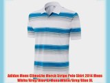 Adidas Mens ClimaLite Merch Stripe Polo Shirt 2014 Mens White/Grey/Blue XL Mens White/Grey/Blue