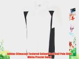 Adidas Climacool Textured ColourBlock Golf Polo Shirt White/Precint Small
