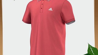 Adidas Men's Sport Essentials Polo T-Shirt - Semi Flash Red/White Small