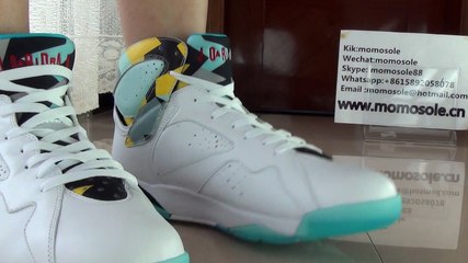 Authentic Air Jordan 7 N7 on foot