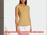 Green Lamb Women's Sleeveless Jacquard Polo Shirts - Sand Size 10