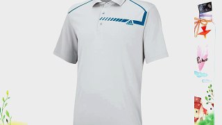 Adidas Golf Climachill Chest Print Polo in White/Solar Blue XX Large