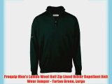Proquip Men's Lambs Wool Half Zip Lined Water Repellent Knit Wear Jumper - Tartan Green Large