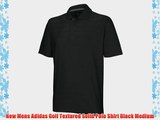 New Mens Adidas Golf Textured Solid Polo Shirt Black Medium