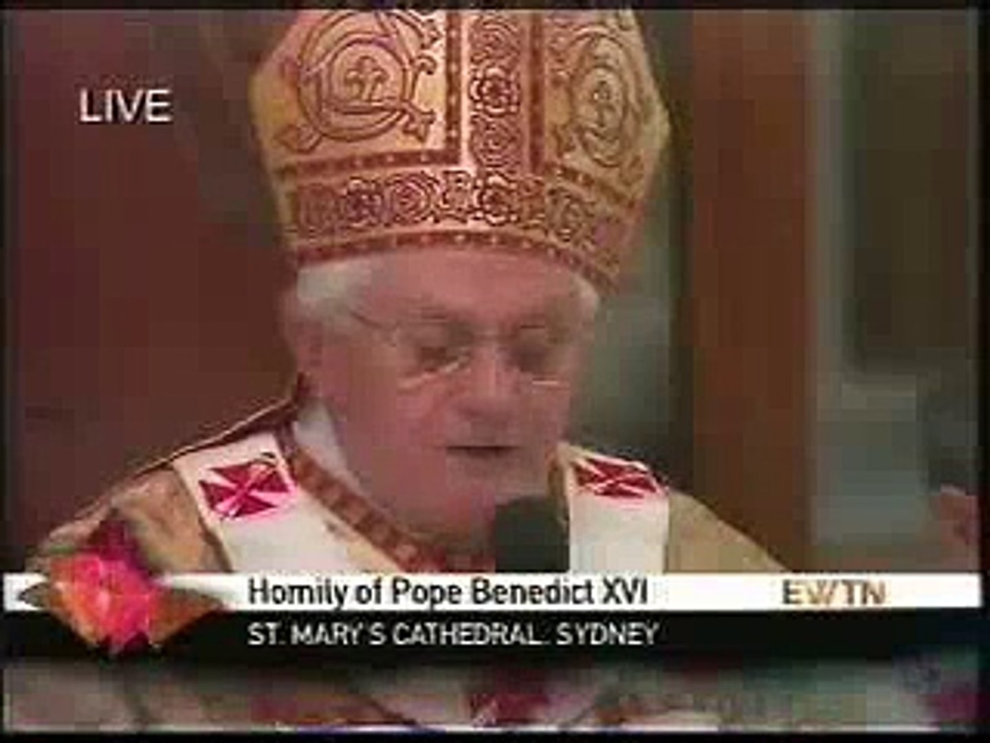 ⁣Pope Benedict Preaching in Australia