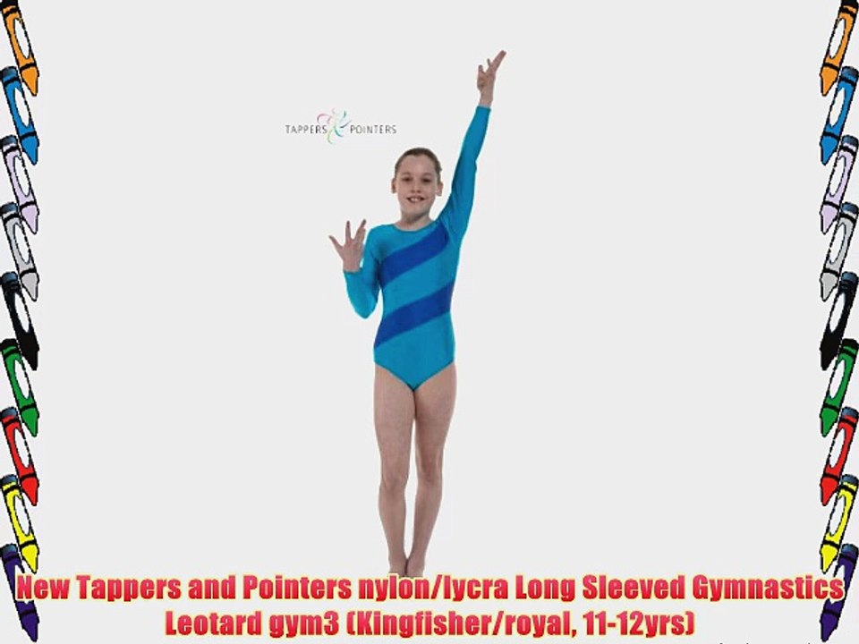 New Tappers and Pointers nylon/lycra Long Sleeved Gymnastics Leotard gym3 (Kingfisher/royal