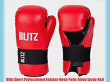 Blitz Sport Professional Leather Open Palm Glove Large Red
