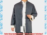 100% Cotton Grey Kung Fu Martial Arts Tai Chi Jacket Coat L
