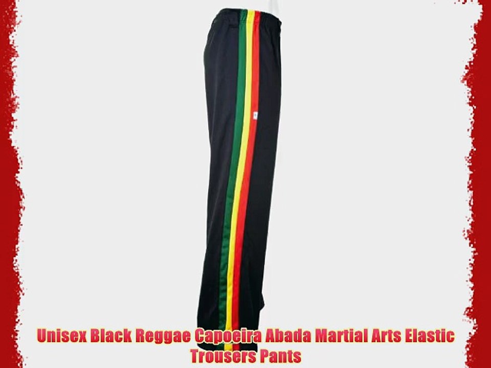 Unisex Black Reggae Capoeira Abada Martial Arts Elastic Trousers Pants