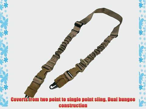 Condor Army CBT 2 Point Bungee Strap Sling Airsoft Webbing Shooting Coyote Tan