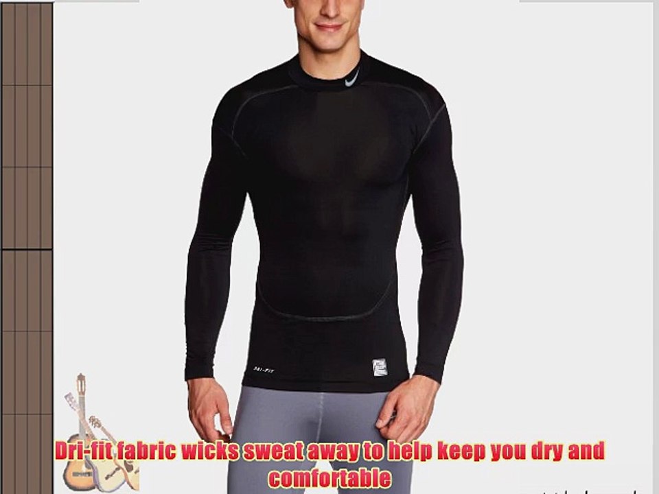Nike Pro Combat Dri fit compression long sleeve shirt black/cool grey Size:M
