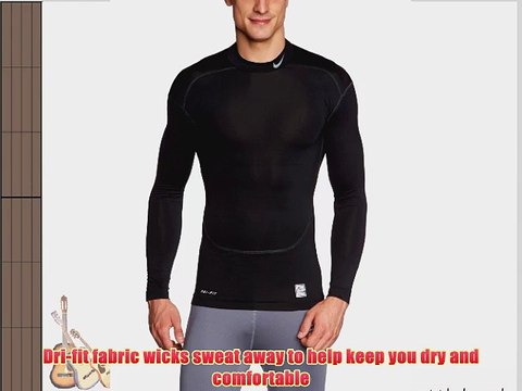 Nike Pro Combat Dri fit compression long sleeve shirt black/cool grey Size:M