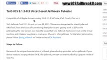 Comment Jailbreak iOS 8.3, iOS 8.2, iOS 8.1.3 - Taïg V2.1.3 sur iPhone, iPad, iPod