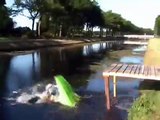 flatwater freestyle kayak session