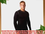 Second Skin Base Layer Long Sleeve Compression Sports Top - Great for Sport Gym or Work (Medium