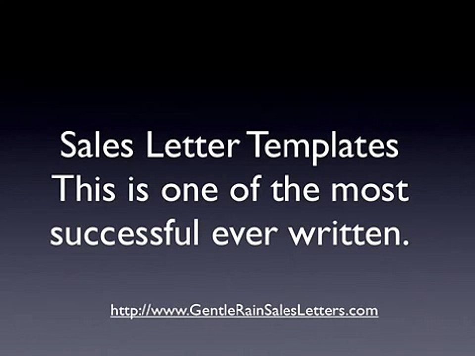 Most successful sales letter by the Most Successful Sales Letter Experts