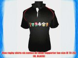 Men rugby shirts six nation all team supporter fan size M TO 2XL (M BLACK)