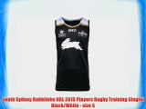 South Sydney Rabbitohs NRL 2015 Players Rugby Training Singlet Black/White - size S