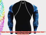 Fixgear Sports Mens Womens Compression Running Base layer T shirt Blue Print Xl