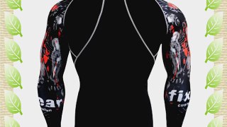 Fixgear Sports Mens Womens Compression Gear Gym Exercise Black Long Sleeve L