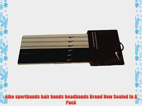 nike sport bands headband hairband black white 6 pack football tennis