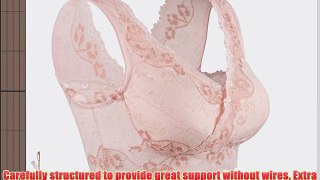 Intimate Portal Women's Gardenia Wire Free Contoured Lace Bra Pink Small