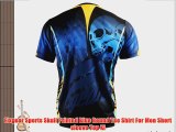 Fixgear Sports Skull Printed Blue Round Tee Shirt For Men Short sleeve Top Xl