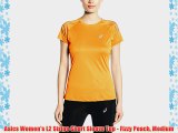 Asics Women's L2 Stripe Short Sleeve Top - Fizzy Peach Medium