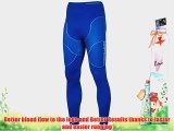 Men's COMPRESSION Thermal Underwear Breathable Active Base Layer Long Pants (Blue M)