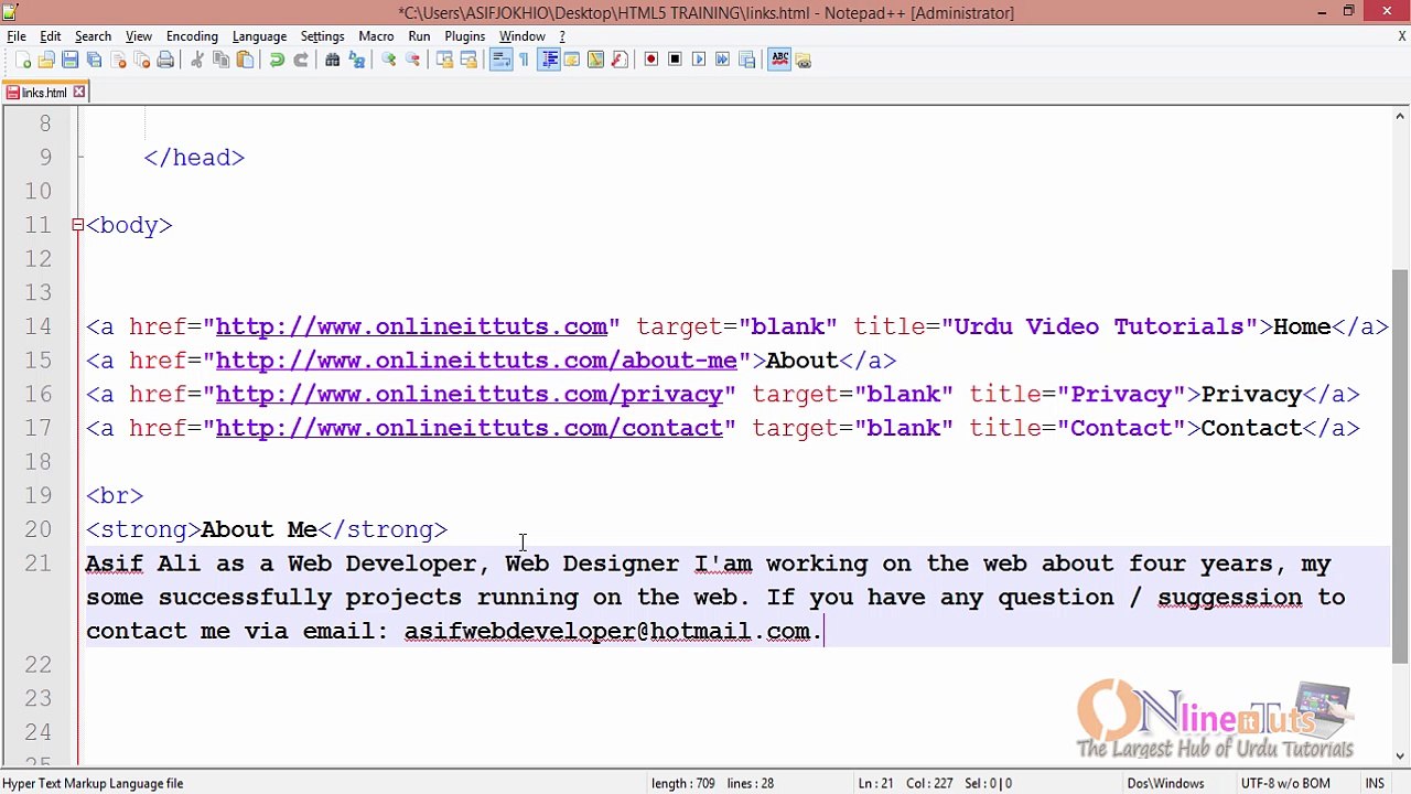 Complete HTML5 Video Tutorial in Urdu (Part-07)