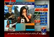 Geo News female anchor Sana Mirza crying after harassed by PTI workers