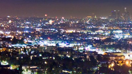 Time Lapse magique d'explosions de Feu d'artifice à Los Angeles - fête du 4 juillet